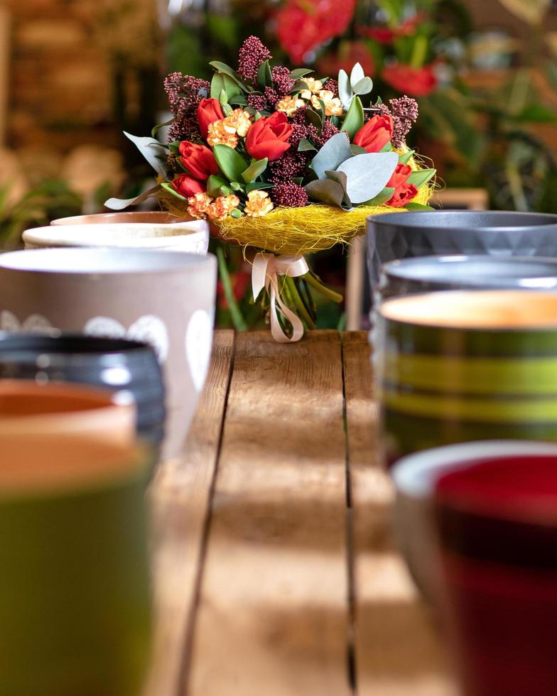 Beautiful fall season flower bouquet photo