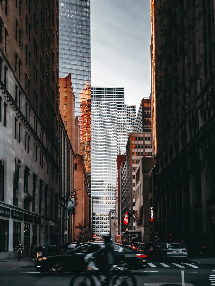 Cars on the road in the city photo