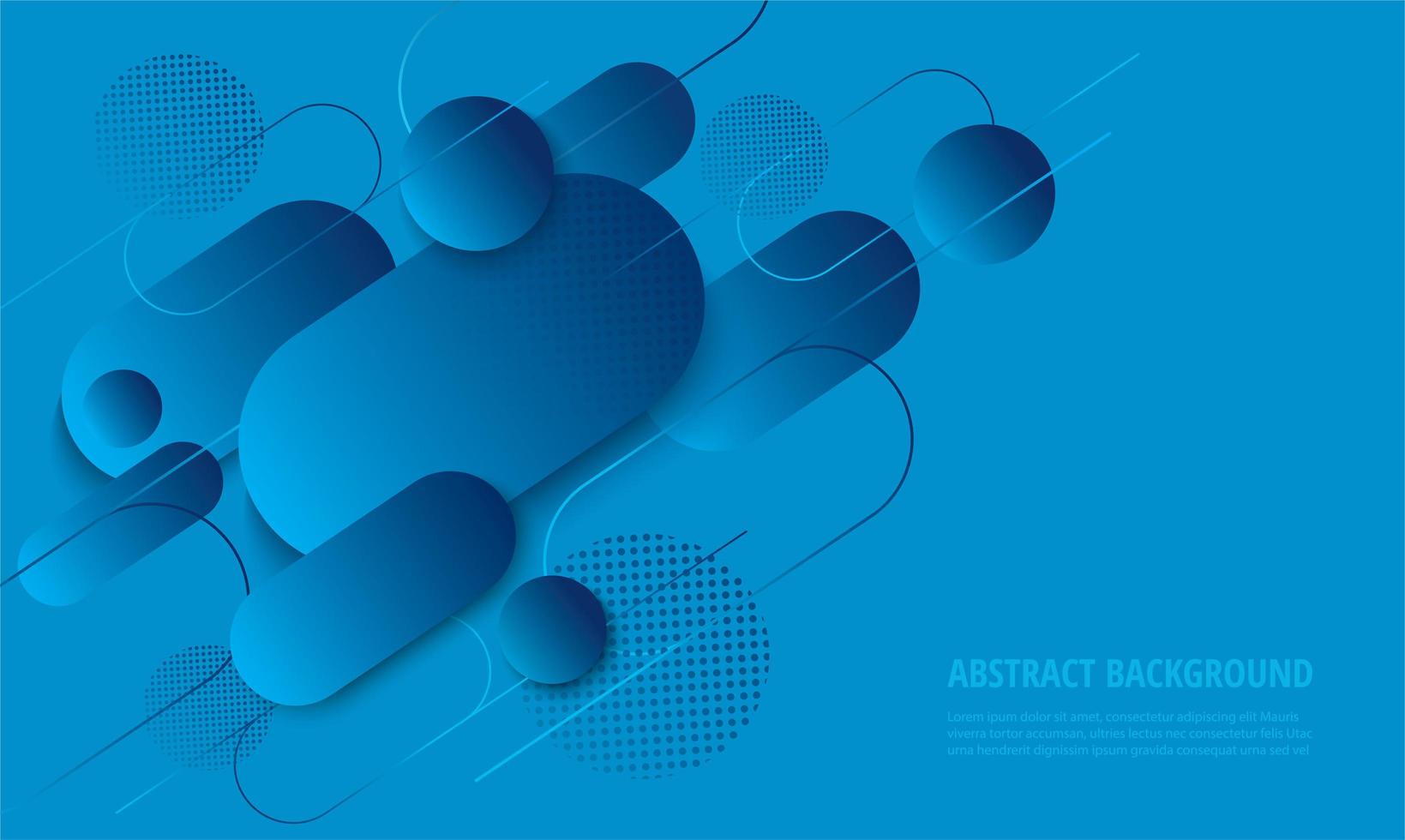 Modern blue gradient rounded geometric design vector