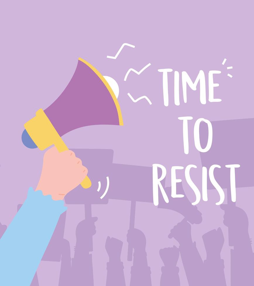 Activism design with a hand holding a megaphone vector