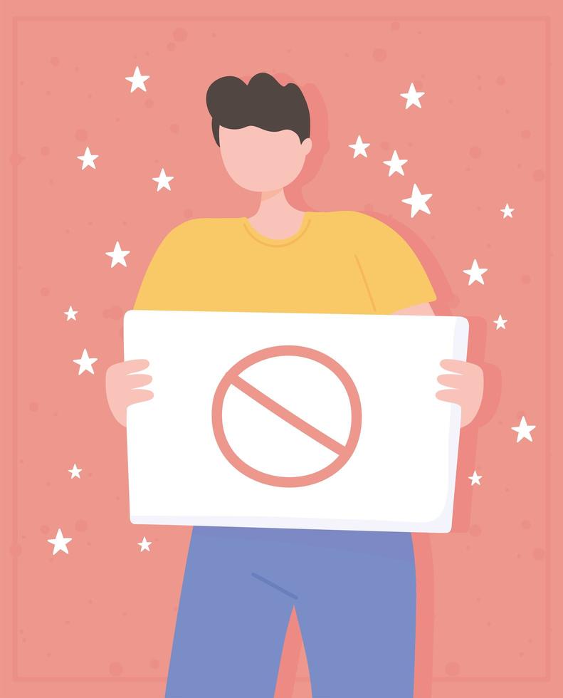 Man holding a sign vector