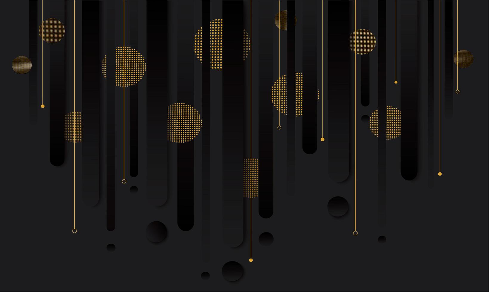 Modern black gradient and gold geometric design vector