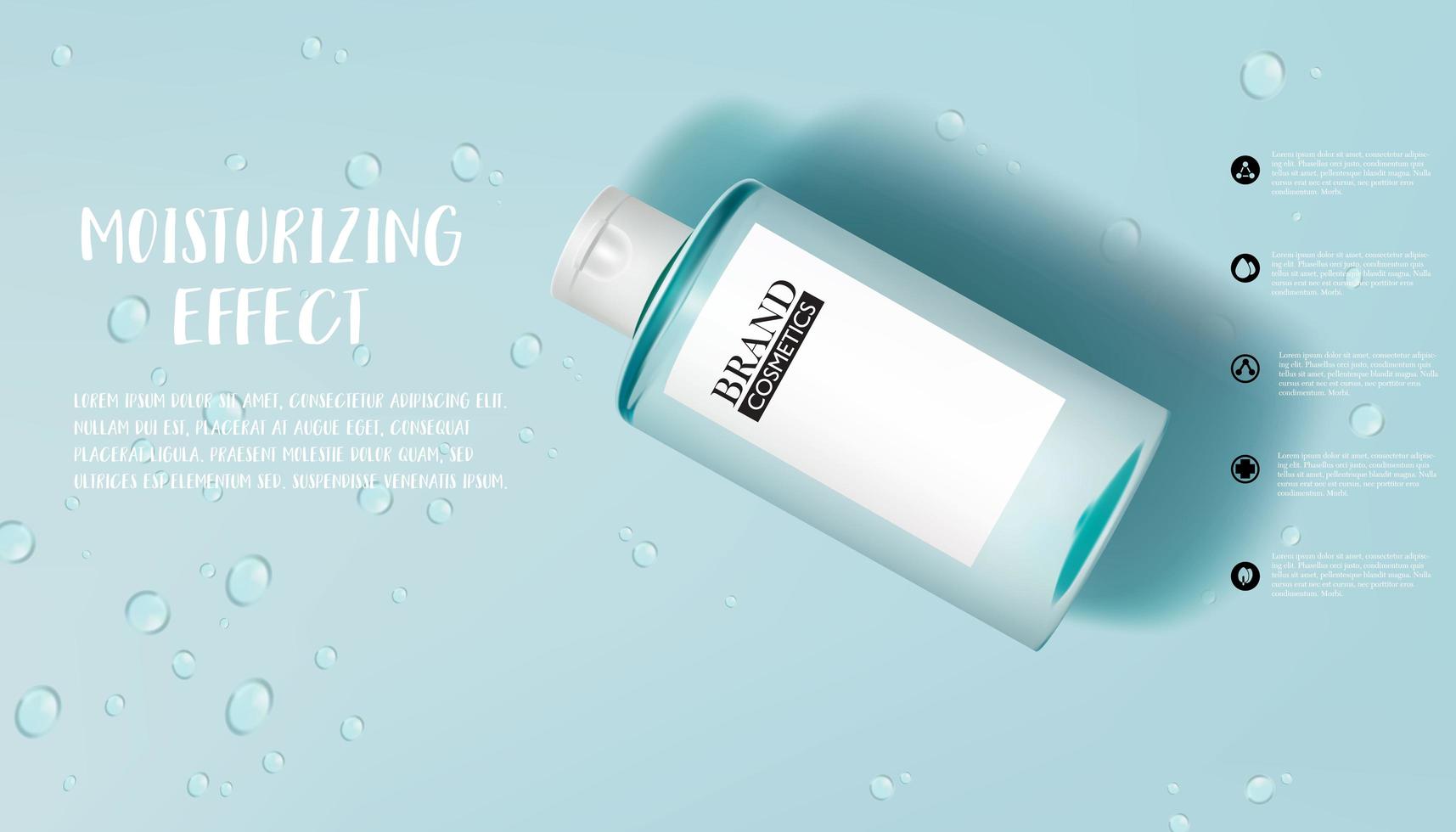 Anuncio De Producto Para El Cuidado De La Piel De Humedad Con Gotas De Agua Sobre Cian Descargar Vectores Gratis Illustrator Graficos Plantillas Diseno