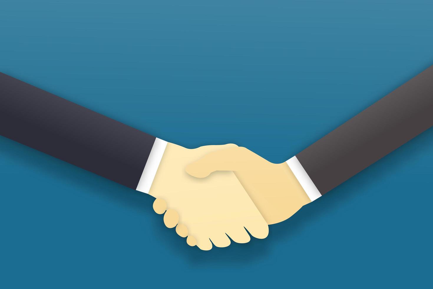 Handshake agreement, business partners concept vector