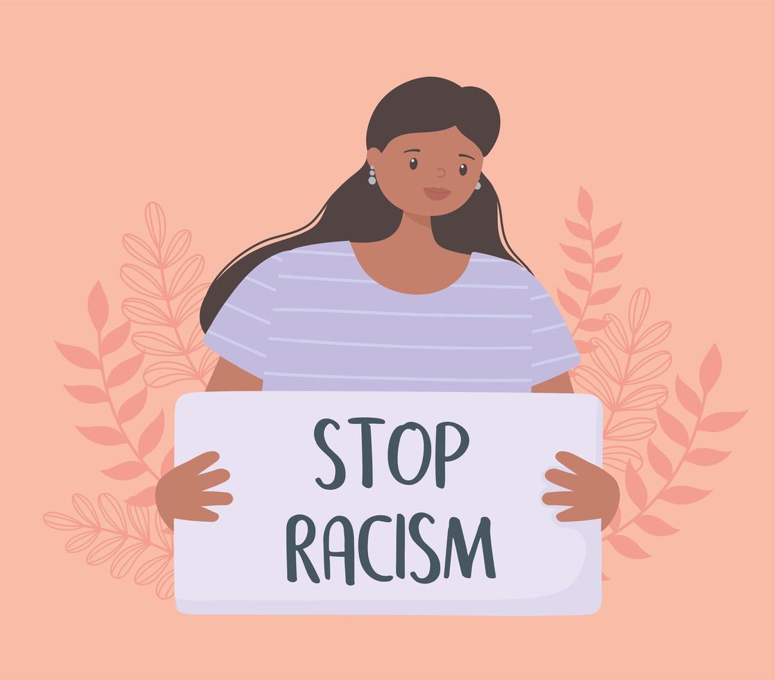 Black lives matter and stop racism awareness campaign vector