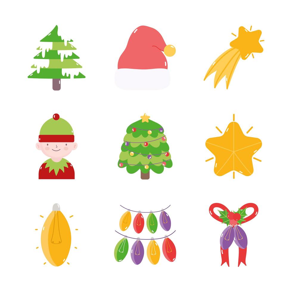 Christmas decoration icon collection  vector