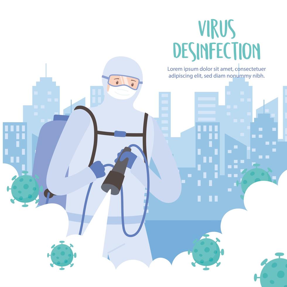 plantilla de banner de desinfección de virus vector