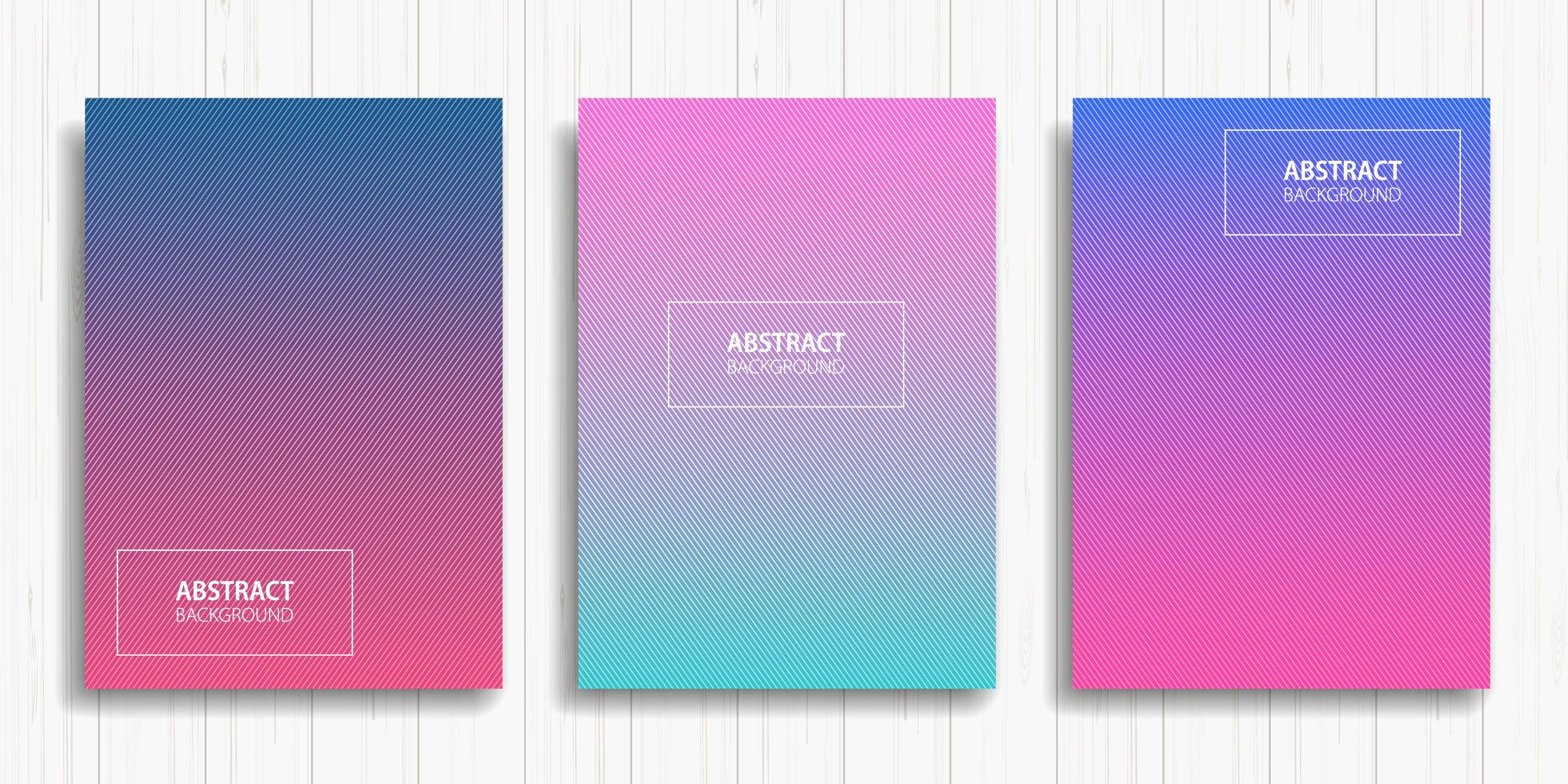 conjunto de tarjetas de degradado de colores vector