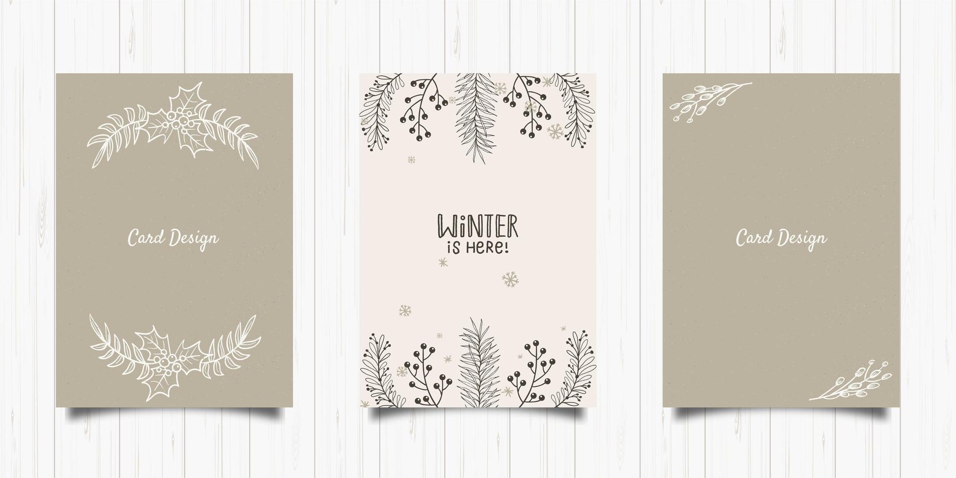 Postcard Design in Foliage Minimalistict Style vector