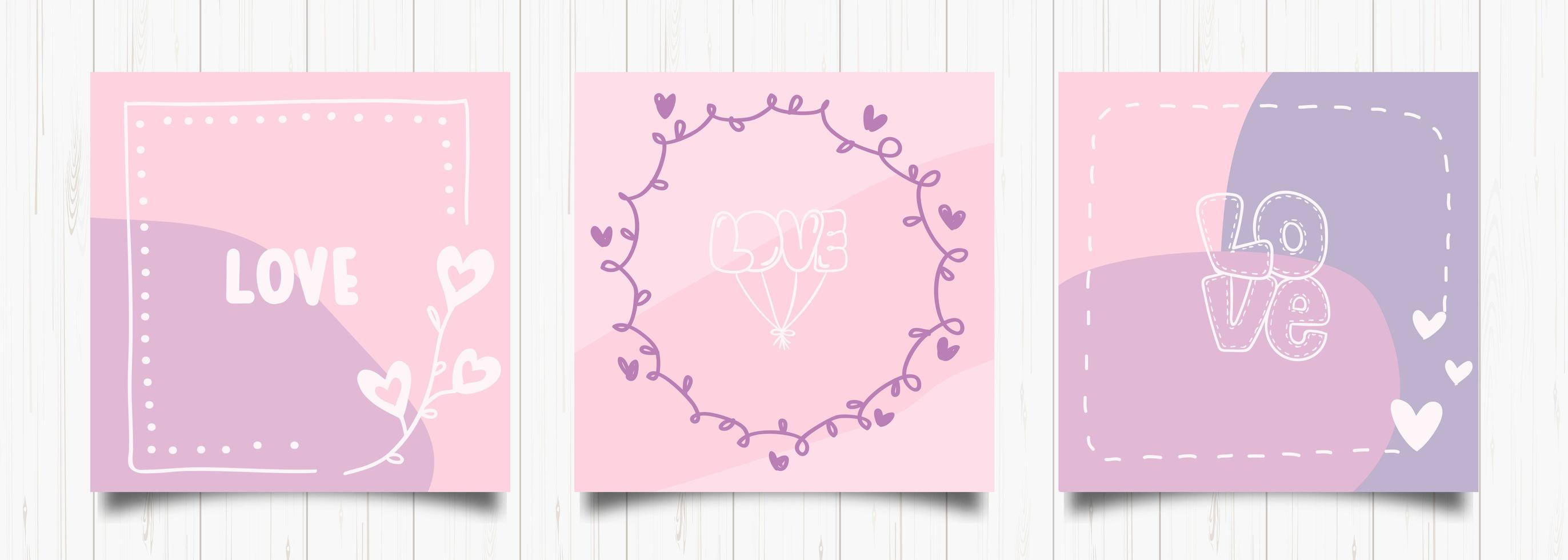 Set of Romantic Cards vector