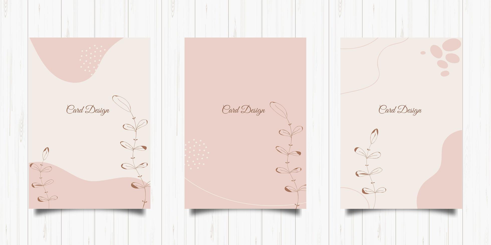 juego de tarjetas elegantes en colores pastel vector