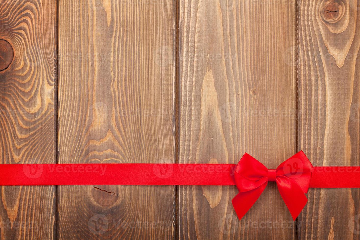 Valentines day background with red ribbon photo