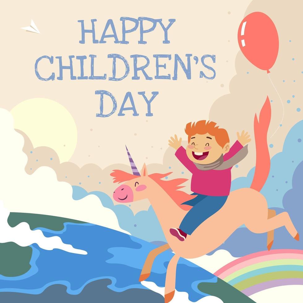 Children Day Illustration Card vector