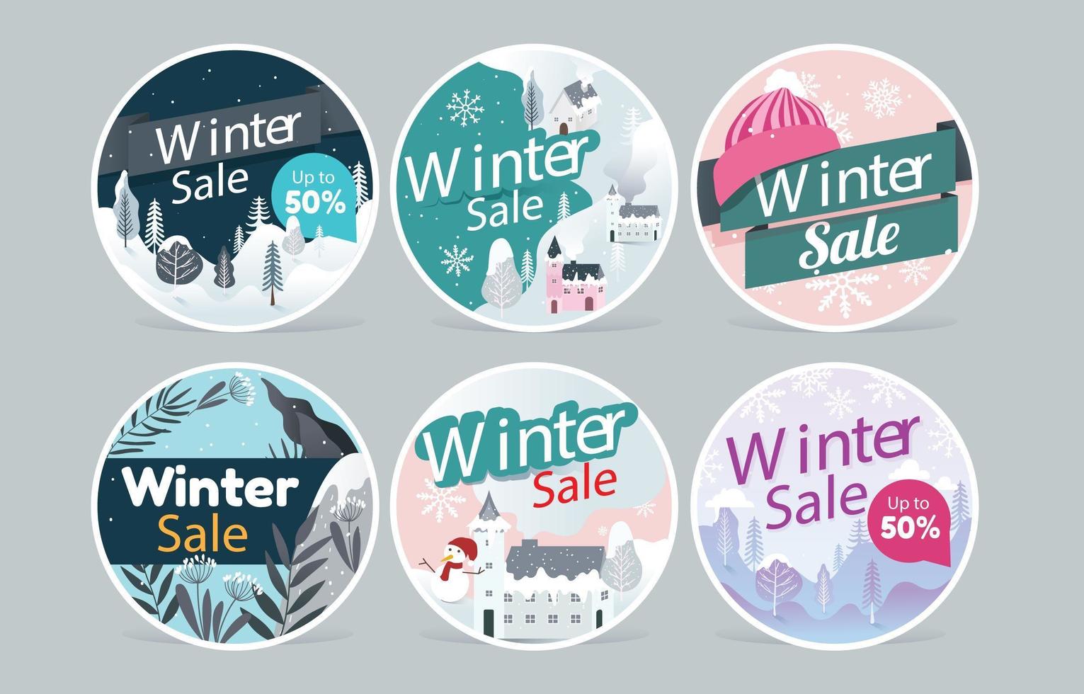 Festive Winter Sale Lable vector