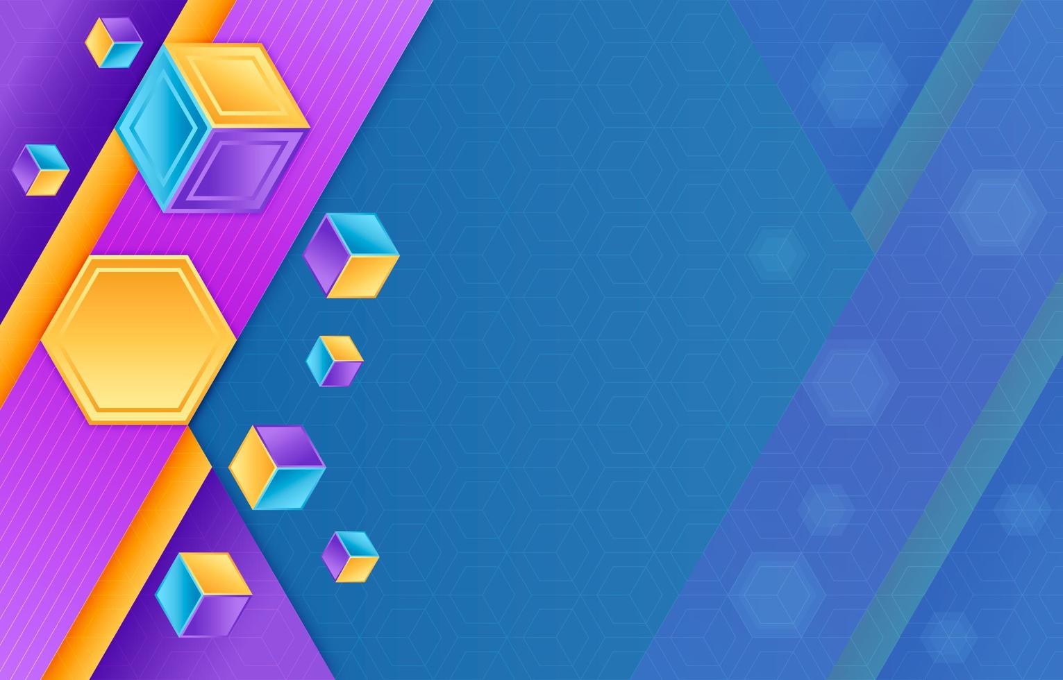 Colourful Geometric Hexagon Background vector