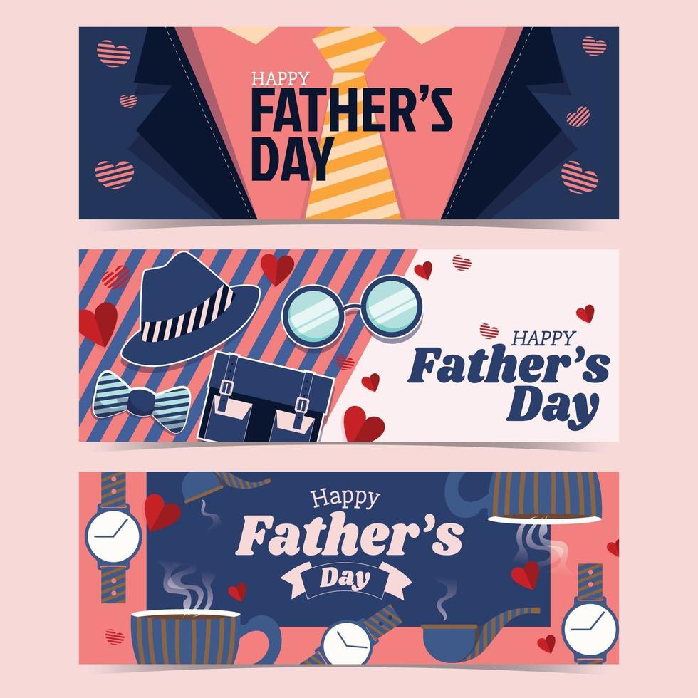 Happy Father's Day Cute Banner vector