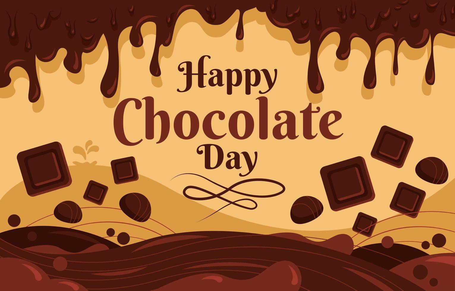 Delicious Melting Chocolate in Chocolate Day vector