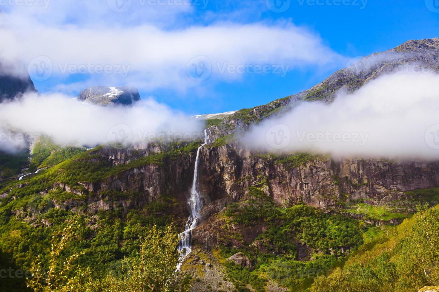 Waterfall near Briksdal glacier - Norway photo