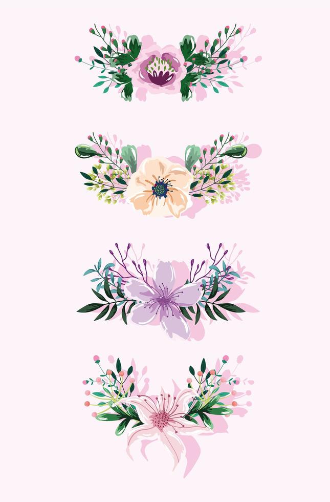 Delicate flowers decoration vector