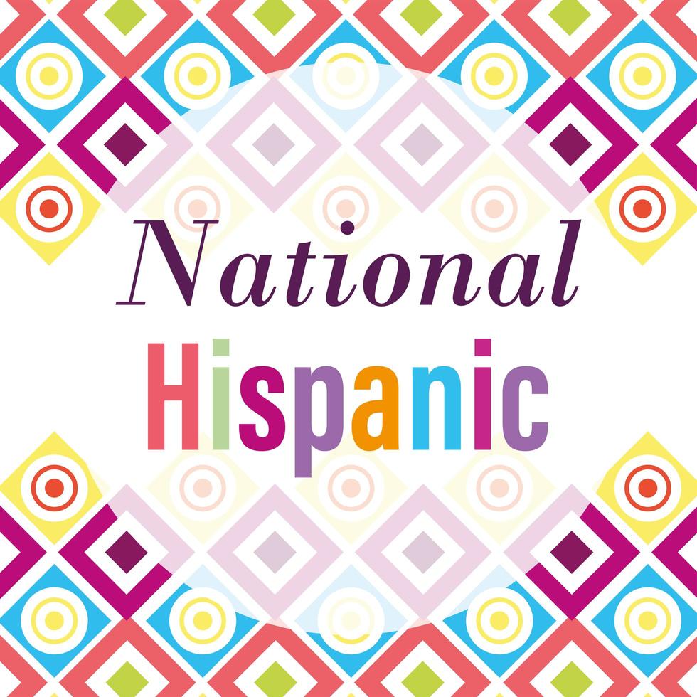 National Hispanic heritage month design vector