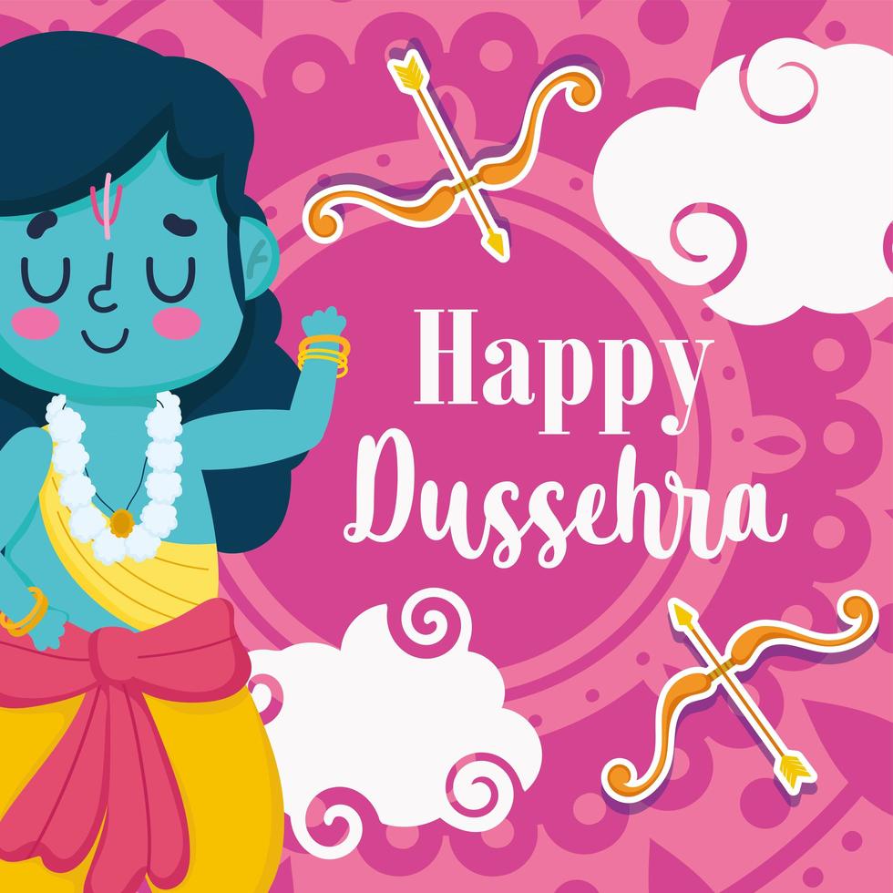 Happy Dussehra Greeting Design  vector