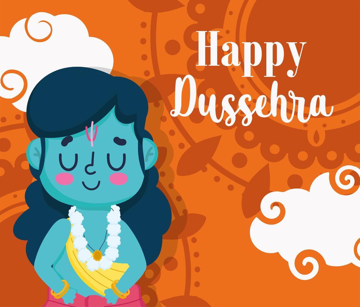 Happy Dussehra festival of India greeting template  vector