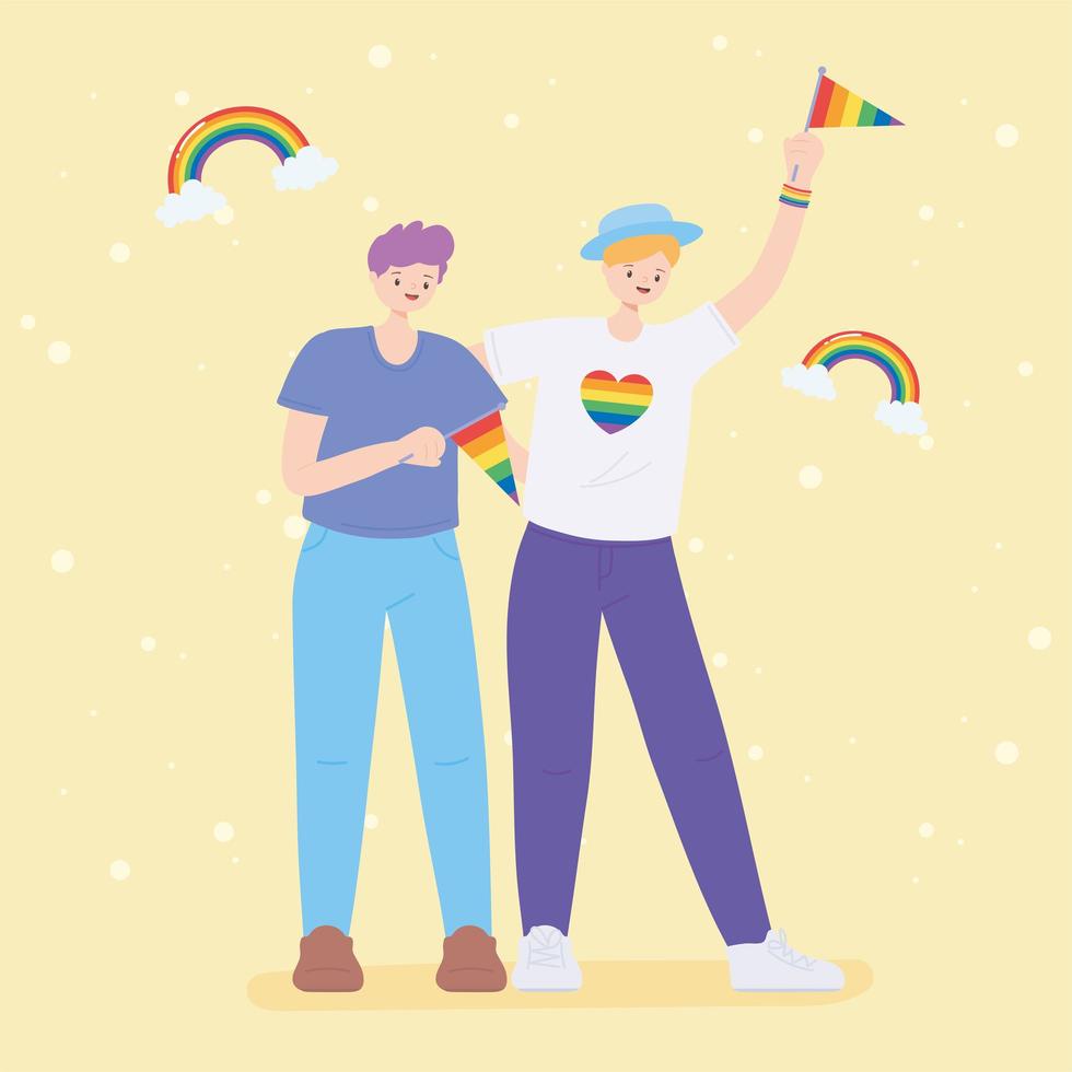 personas para la celebración del amor lgbtq vector