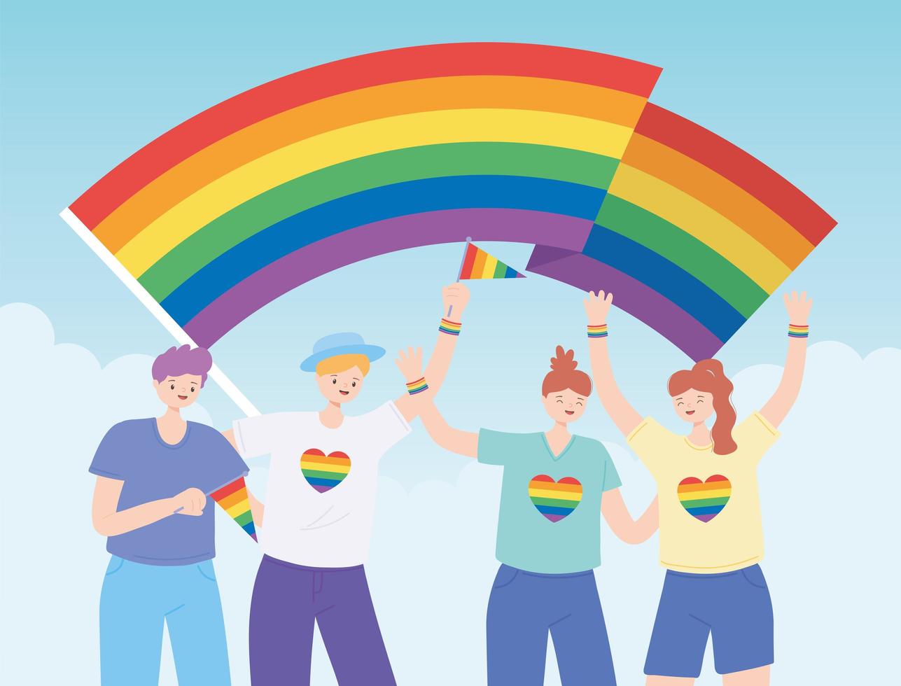 comunidad lgbtq para el desfile del orgullo y la celebración vector