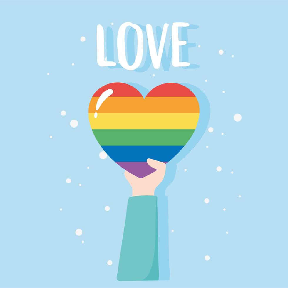 Rainbow heart for LGBTQ love celebration vector