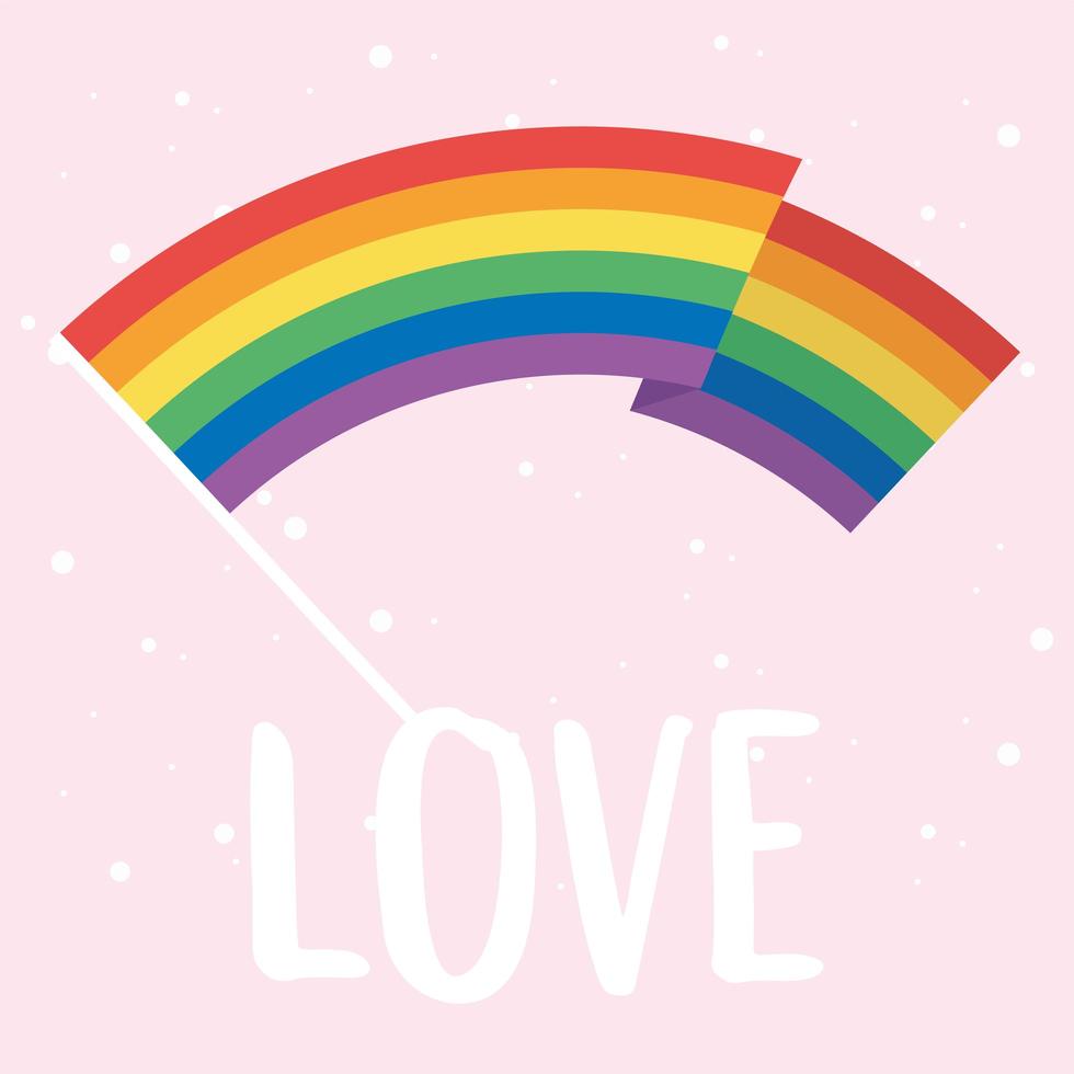 bandera del arco iris para la celebración del amor lgbtq vector