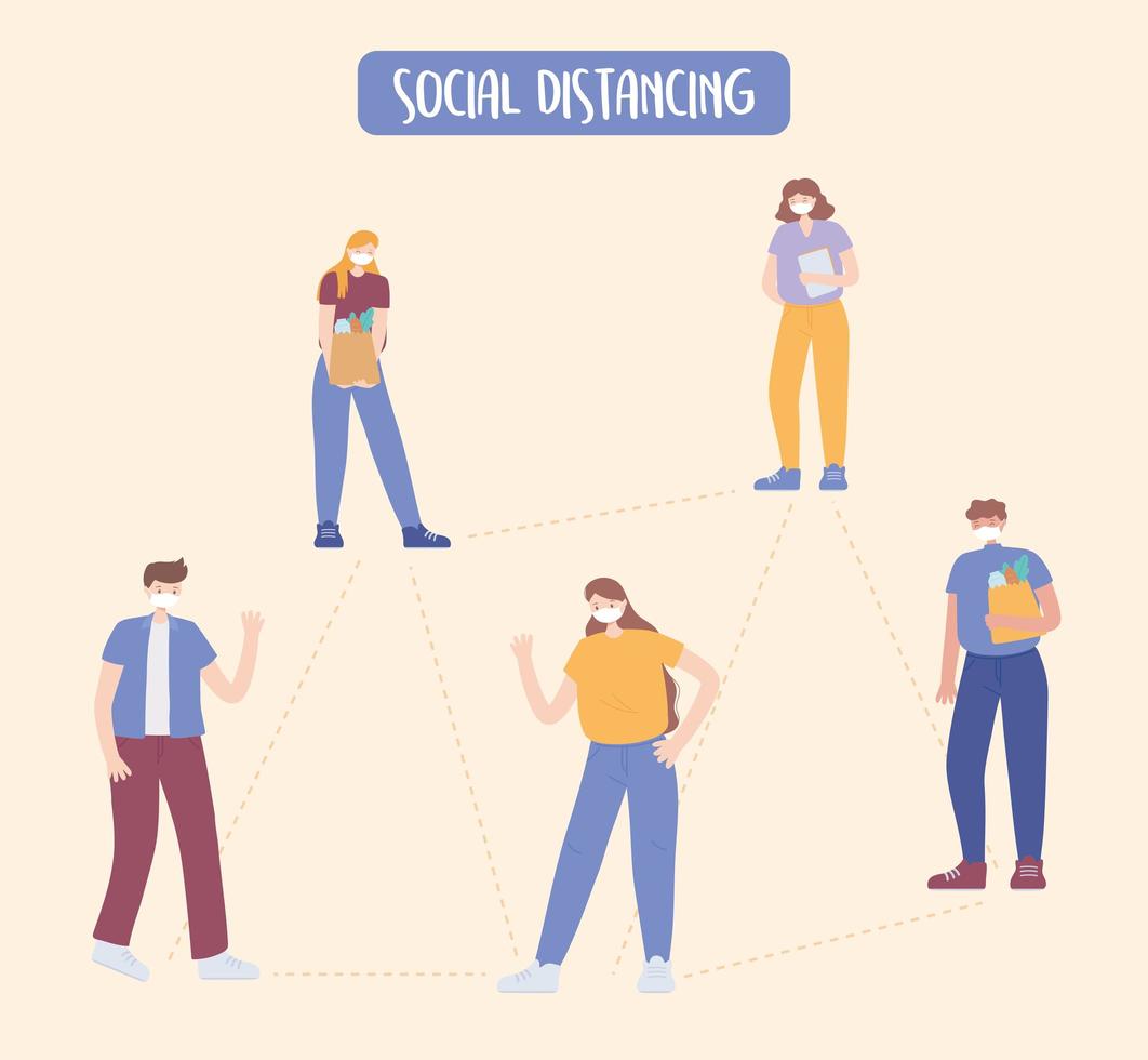 People social distancing  vector