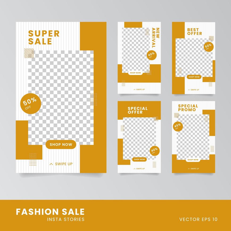 Fashion Sale Social Media Story Set vector