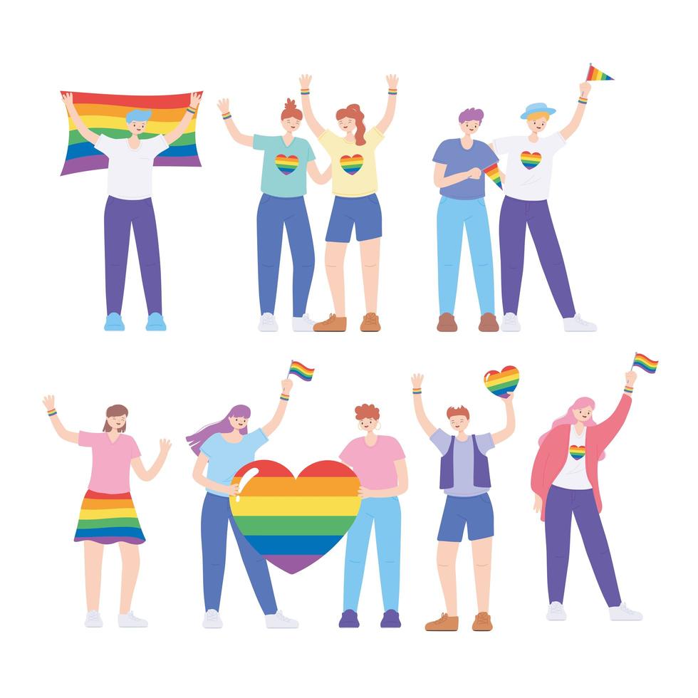 conjunto de comunidad lgbtq vector