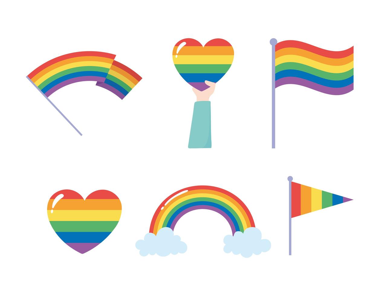 LGBTQ icon set vector