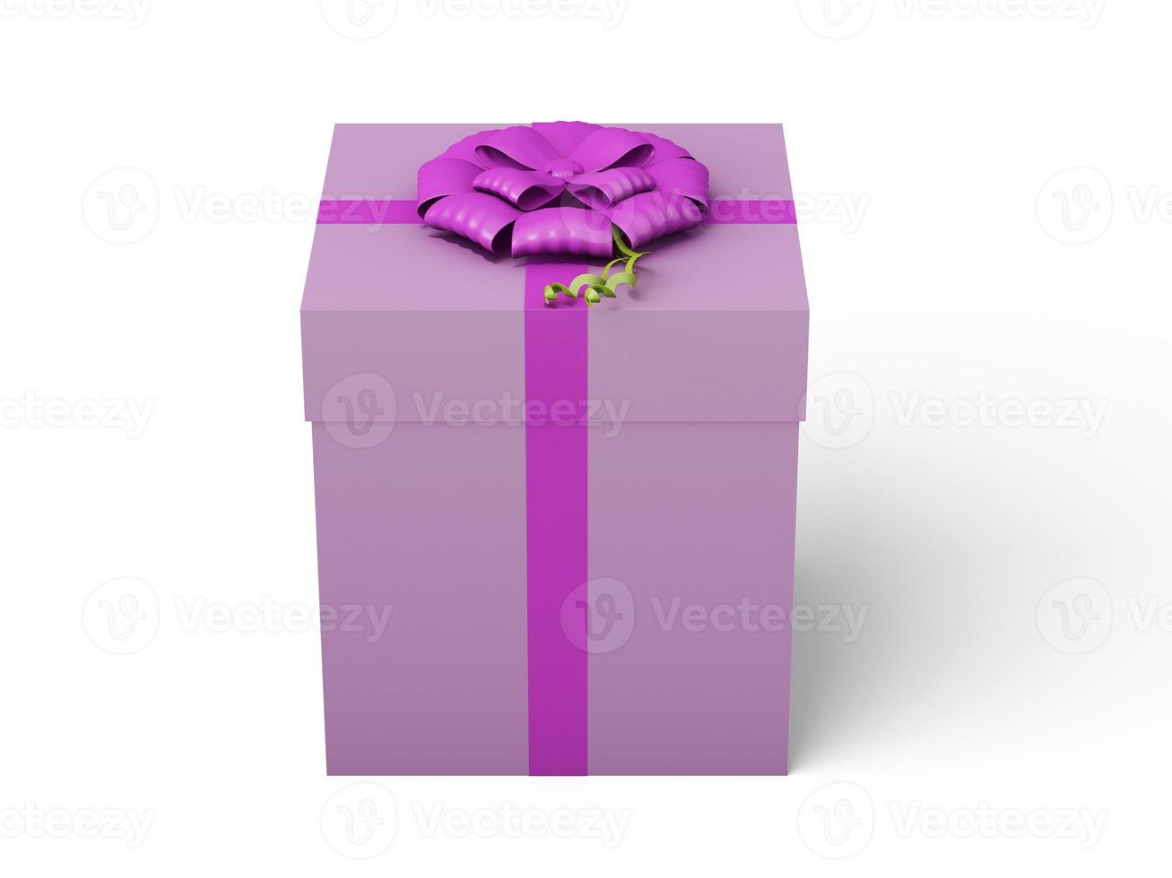 pink gift box with pink ribbon bow photo
