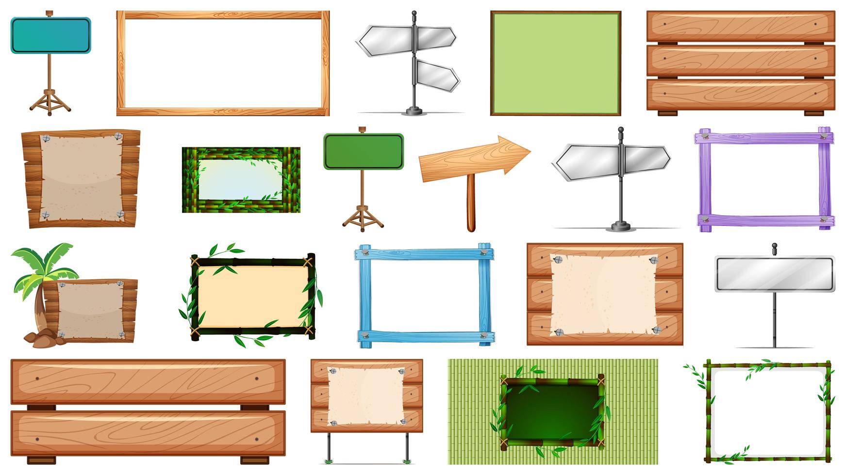Various type of sign banner set vector
