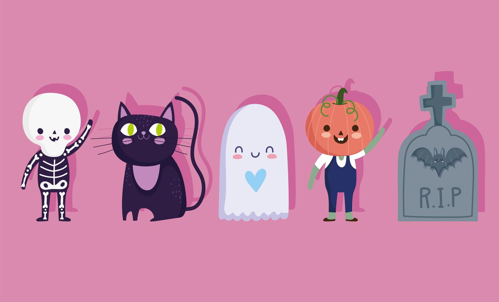 conjunto de iconos de diversión de halloween vector