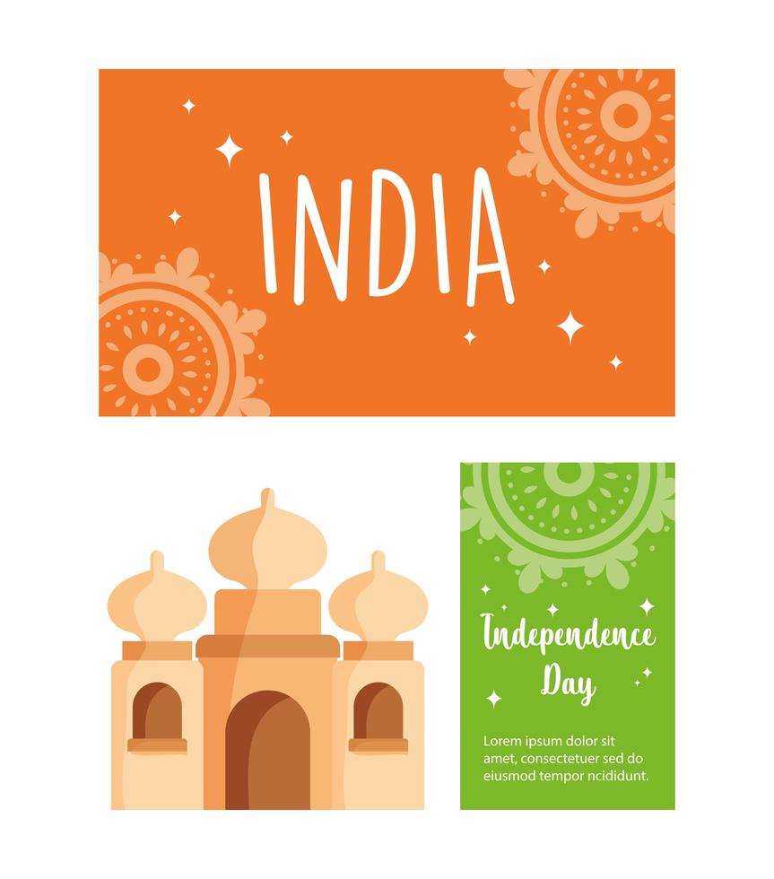 feliz dia de la independencia india vector