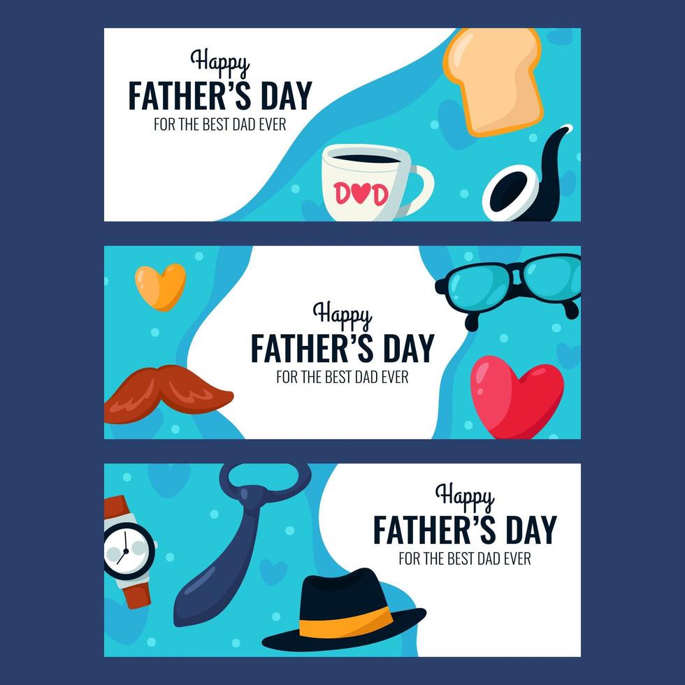 Set of Father's Day Banner vector