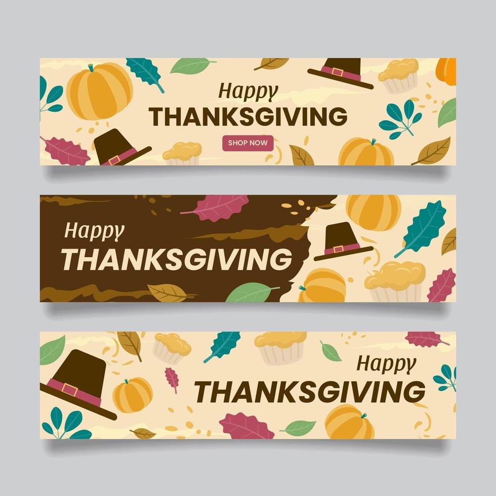 Thanksgiving Banner Collection vector