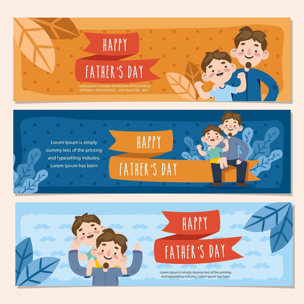 Happy Fathers Day Banner vector