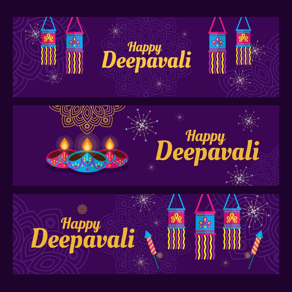 celebrando el festival indio deepavali vector