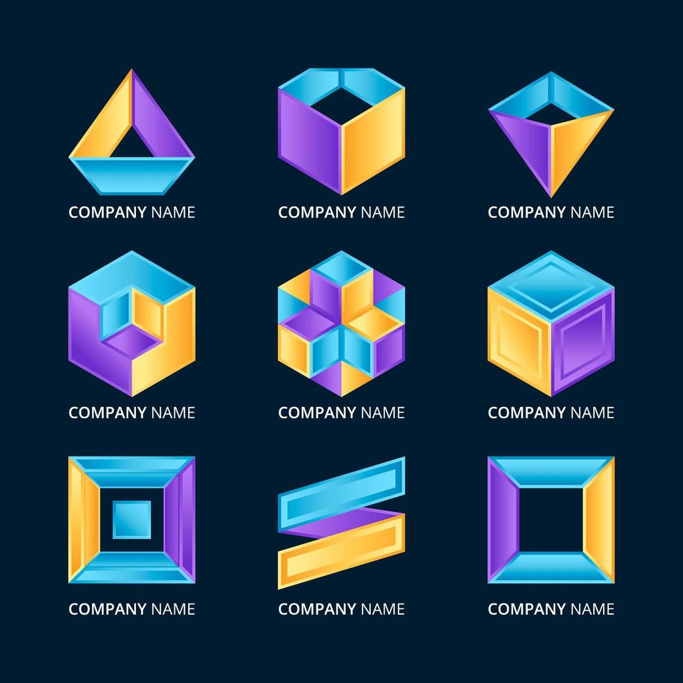 Abstract Geometric Logo Set vector