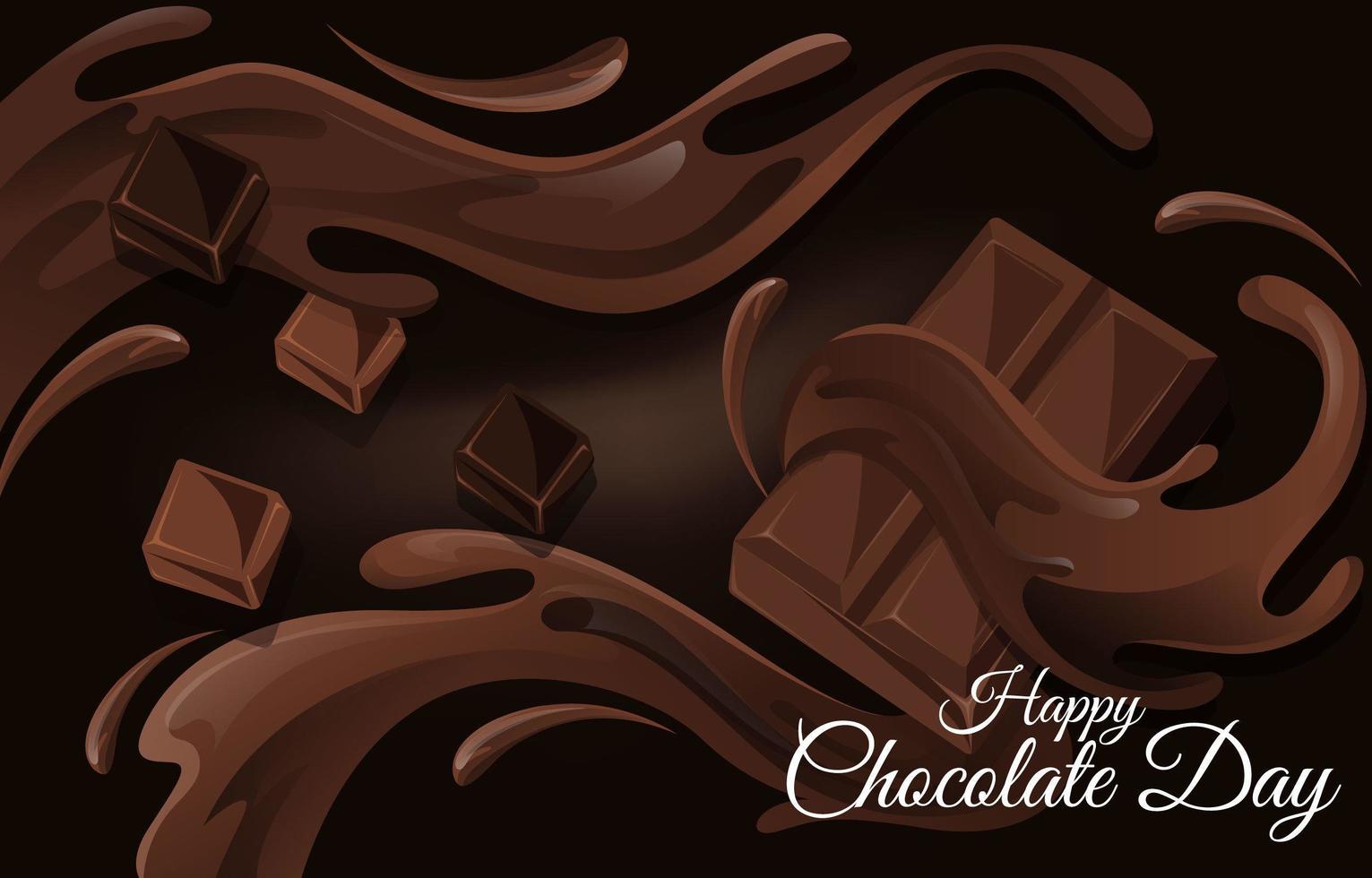 Splash of Chocolate to Celebrate Chocolate Day vector