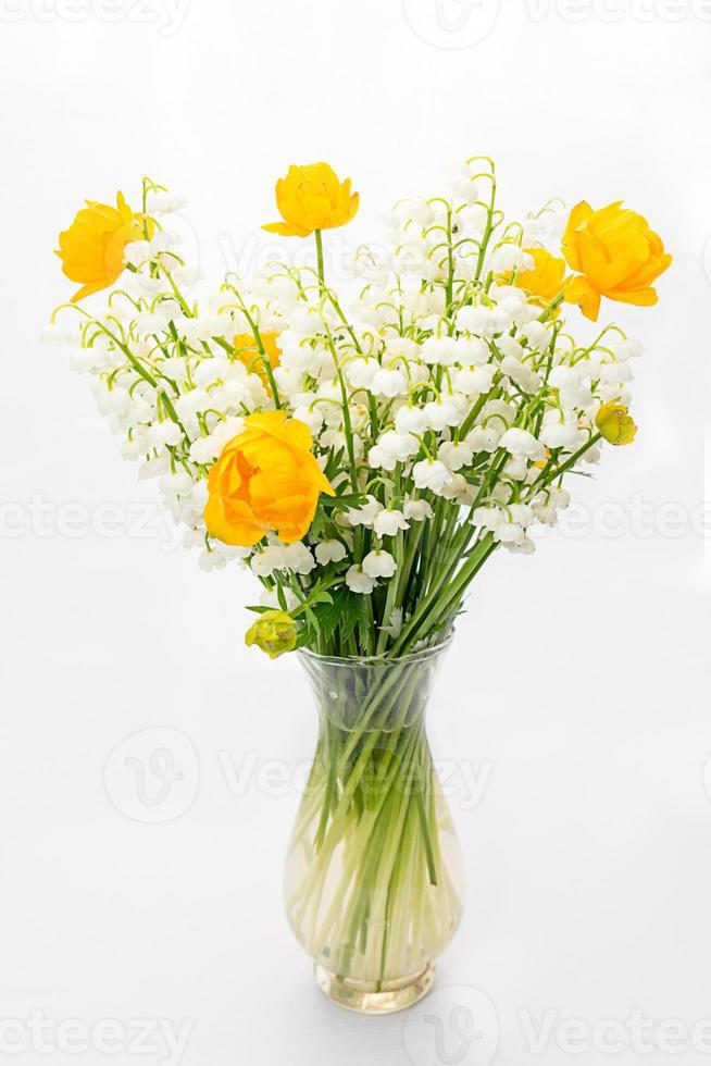 bouquet of the globe flowers and lily of the valley photo