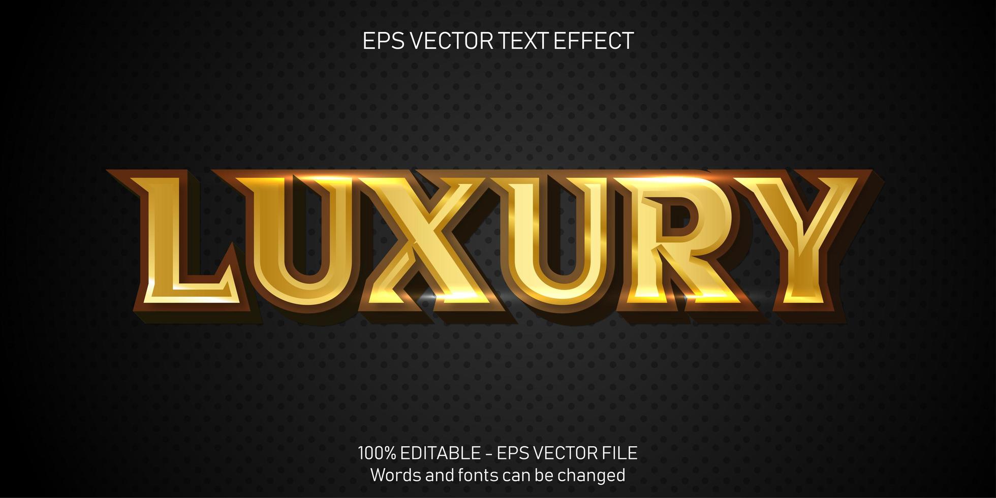 efecto de texto editable 3d dorado de lujo vector