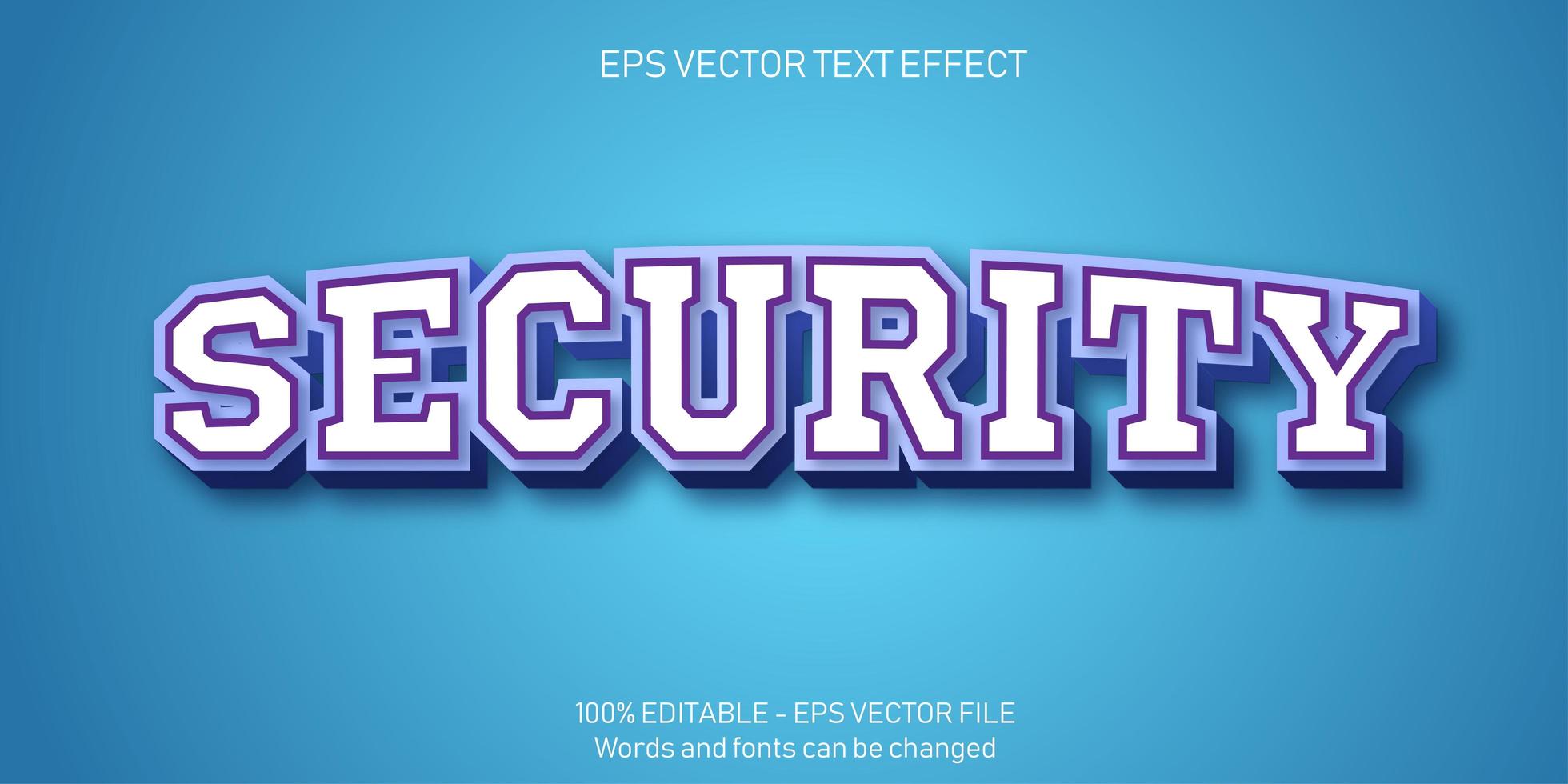 seguridad efecto de texto editable 3d vector