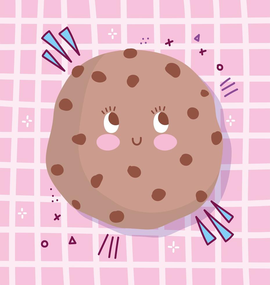 Cute cartoon cookie character design vector