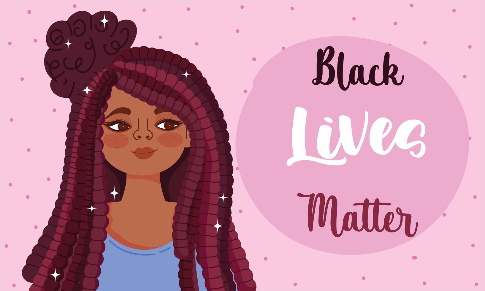 Black lives matters design with young woman vector