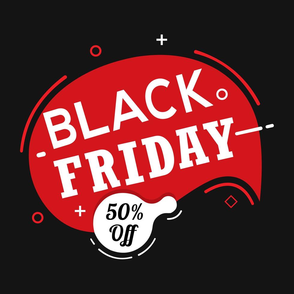 Black friday red and black sale banner vector